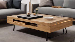 FMD Coffee Table with Shelf 100x60x46 cm Oak By Giant Lobelia