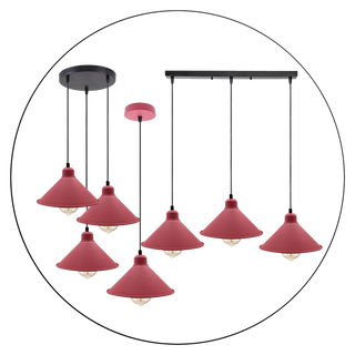 Retro Industrial Hanging Chandelier Ceiling Cone Shade pink colour  Vintage Metal Pendant light~1001 - Giant Lobelia