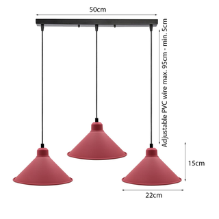 Retro Industrial Hanging Chandelier Ceiling Cone Shade pink colour  Vintage Metal Pendant light~1001 - Giant Lobelia