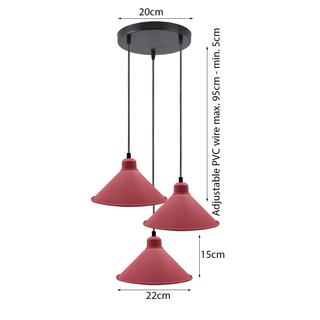 Retro Industrial Hanging Chandelier Ceiling Cone Shade pink colour  Vintage Metal Pendant light~1001 - Giant Lobelia