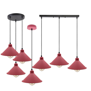 Retro Industrial Hanging Chandelier Ceiling Cone Shade pink colour  Vintage Metal Pendant light~1001 - Giant Lobelia