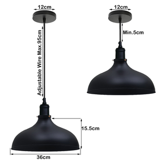 Black Industrial Retro Ceiling Pendant Light~1478 - Giant Lobelia