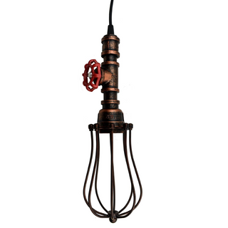 Rustic Red Pendant Light Steampunk Pipe Light Balloon Cage Lamp Hanging Indoor Light Fitting For Kitchen, Living room~1194 - Giant Lobelia