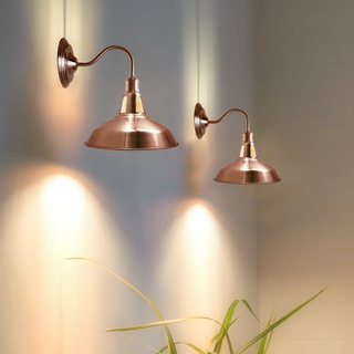 Copper Wall Light 30 cm Barn Slotted Shade Modern Style High Polished Wall Sconce~3627 - Giant Lobelia