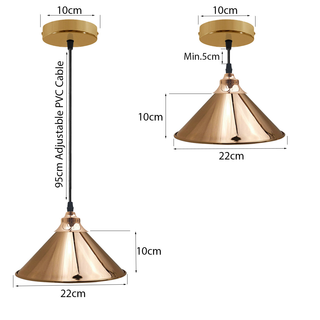 French Gold Pendant Lights Gold Ceiling Lights Metal Industrial Light Shade~1519 - Giant Lobelia