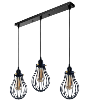 Retro Industrial Black Indoor Hanging Adjustable Pendant Light Big Vase Cage Ceiling Chandelier~3398 - Giant Lobelia