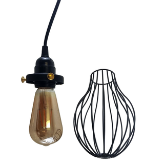 Retro Industrial Black Indoor Hanging Adjustable Pendant Light Big Vase Cage Ceiling Chandelier~3398 - Giant Lobelia