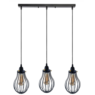 Retro Industrial Black Indoor Hanging Adjustable Pendant Light Big Vase Cage Ceiling Chandelier~3398 - Giant Lobelia