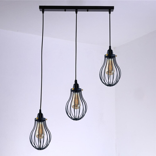 Retro Industrial Black Indoor Hanging Adjustable Pendant Light Big Vase Cage Ceiling Chandelier~3398 - Giant Lobelia