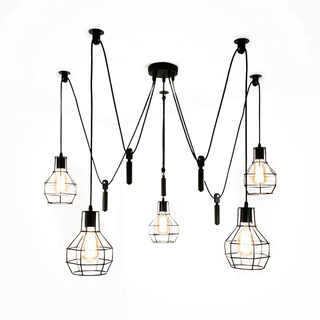 Spider Light Industrial Pendant Light With Five Cage~2488 - Giant Lobelia