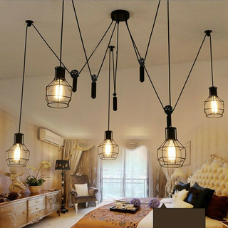 Spider Light Industrial Pendant Light With Five Cage~2488 - Giant Lobelia