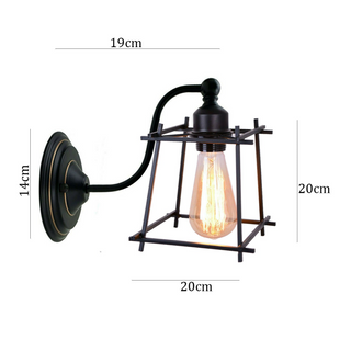 Industrial Wall Mounted Lights Black Sconce Wire Cage Lamps set~2164 - Giant Lobelia