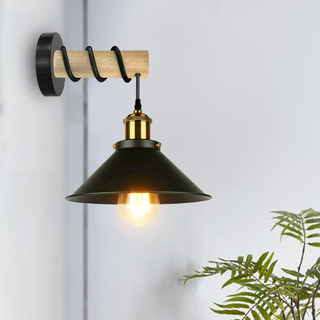 Modern Combined Solid Wooden Arm Chandelier Lighting With Metal Cone Shaped wall sconce~3471 - Giant Lobelia