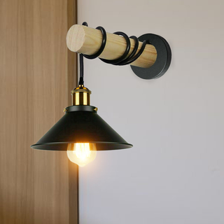 Modern Combined Solid Wooden Arm Chandelier Lighting With Metal Cone Shaped wall sconce~3471 - Giant Lobelia