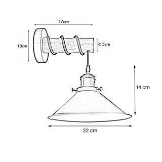 Modern Combined Solid Wooden Arm Chandelier Lighting With Metal Cone Shaped wall sconce~3471 - Giant Lobelia