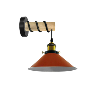 Modern Combined Solid Wooden Arm Chandelier Lighting With Orange Cone Shaped Metal Shade wall sconce~3474 - Giant Lobelia