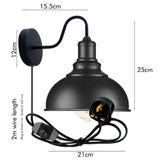 Wall Light Mounted E27 Matte Black Retro Wall Light lamp~1851 - Giant Lobelia