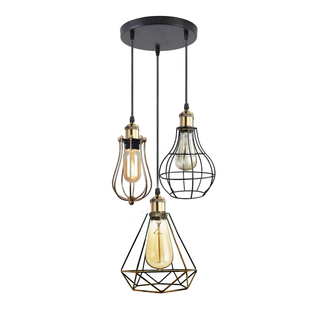 Industrial Kitchen Island Chandelier 3 Light Cage Ceiling Hanging Pendant Lamp~4067 - Giant Lobelia