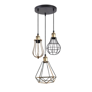 Industrial Kitchen Island Chandelier 3 Light Cage Ceiling Hanging Pendant Lamp~4067 - Giant Lobelia