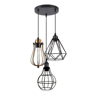 Industrial Kitchen Island Chandelier 3 Light Cage Ceiling Hanging Pendant Lamp~4067 - Giant Lobelia