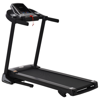 12 km/h Folding Electric Treadmill, 2.0HP Motorised Running Machine w/ LED Display, Manual Incline, 12 Preset Programs Drink & Phone Holder | Home Gym Indoor Fitness Black - Giant Lobelia