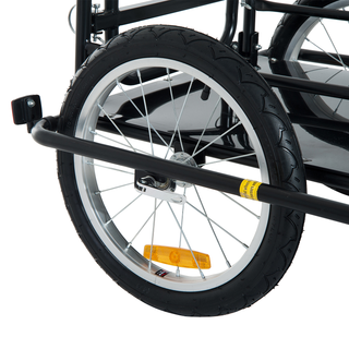 Folding Bike Trailer Cargo in Steel Frame, Extra Bicycle Storage Carrier with Hitch (Black) - Giant Lobelia