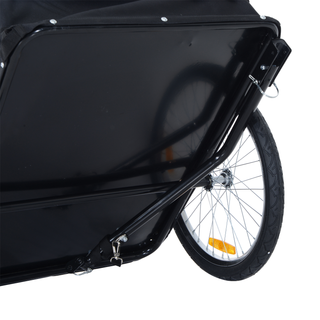 Folding Bike Trailer Cargo in Steel Frame Extra Bicycle Storage Carrier with Removable Cover and Hitch (White and Black) - Giant Lobelia