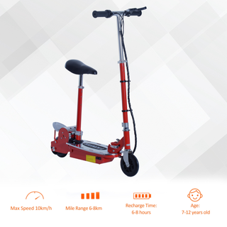 120W Teens Foldable Kids Powered Scooters 24V Rechargeable Battery Adjustable Ride on Outdoor Toy (Red) - Giant Lobelia