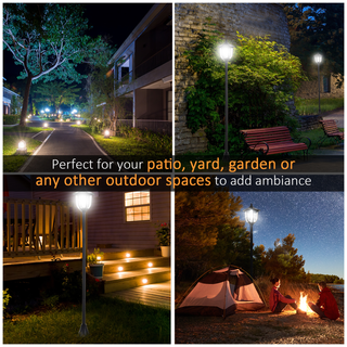 Outdoor Garden Solar Post Lamp Sensor Light  LED Lantern Bollard Pathway Torch Light 1.77m Tall - Giant Lobelia