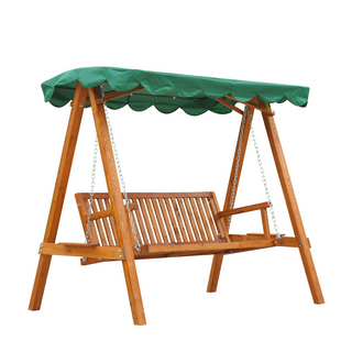 3 Seater Wooden Garden Swing Seat Swing Chair Outdoor Hammock Bench Furniture, Green - Giant Lobelia