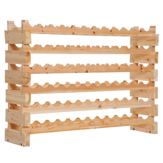 Wooden Wine Rack 6 Tier Shelf for 72 Bottles Shelving Storage Holder - Giant Lobelia