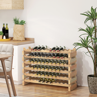 Wooden Wine Rack 6 Tier Shelf for 72 Bottles Shelving Storage Holder - Giant Lobelia