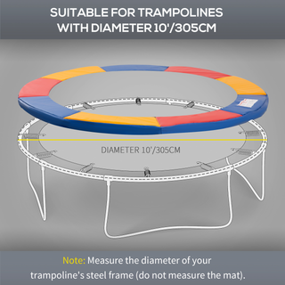 10FT Trampoline Pad, Φ305cm Surround Safety Pad Foam Pading Pads Replcement Spare New Multi-Color - Giant Lobelia