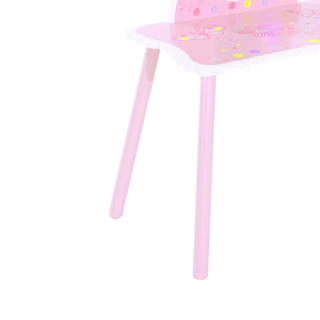 Kids Dressing Table Girls Pink Wooden Kids Dressing Table & Stool Make Up Desk Chair Toys Fairy Dresser Play Set w/Mirror - Giant Lobelia