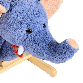 Children Kids Rocking Horse Toys Plush Elephant Rocker Seat with Sound Toddler Baby Gift Blue - Giant Lobelia