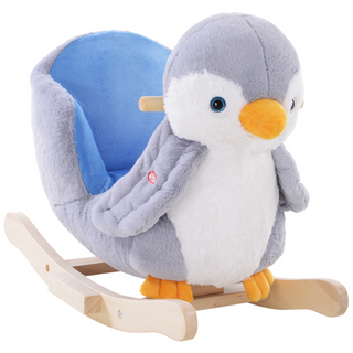 Children Kids Animal Rocking Horse Penguin Plush Musical Button 32 Songs Kid Rocker - Giant Lobelia