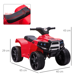 6V Kids Electric Ride on Car ATV Toy Quad Bike With Headlights for Toddlers 18-36 months Red - Giant Lobelia