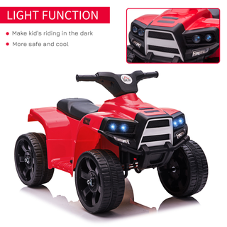 6V Kids Electric Ride on Car ATV Toy Quad Bike With Headlights for Toddlers 18-36 months Red - Giant Lobelia