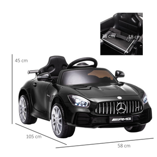 Compatible 12V Battery-powered 2 Motors Kids Electric Ride On Car GTR Toy with Parental Remote Control Music Lights MP3 Suspension Wheels for 3-5 Years Old Black - Giant Lobelia