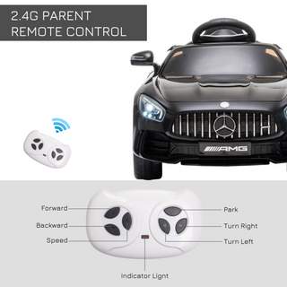 Compatible 12V Battery-powered 2 Motors Kids Electric Ride On Car GTR Toy with Parental Remote Control Music Lights MP3 Suspension Wheels for 3-5 Years Old Black - Giant Lobelia