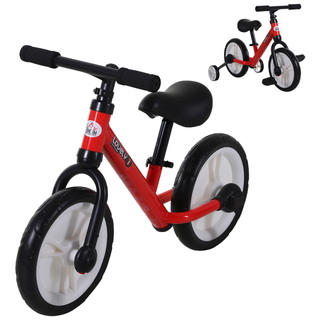 11 Inch Kids Balance Bike Training Pedal Bicycle W/ Removable Stabilizers EVA Tyres Adjustable Seat Height 2 to 5 Years Gift for Boys Girls Red - Giant Lobelia