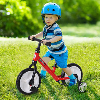 11 Inch Kids Balance Bike Training Pedal Bicycle W/ Removable Stabilizers EVA Tyres Adjustable Seat Height 2 to 5 Years Gift for Boys Girls Red - Giant Lobelia