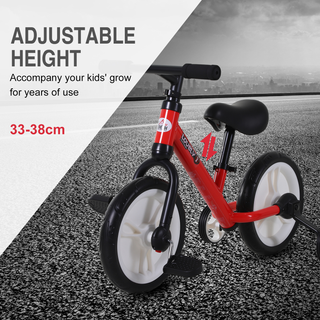 11 Inch Kids Balance Bike Training Pedal Bicycle W/ Removable Stabilizers EVA Tyres Adjustable Seat Height 2 to 5 Years Gift for Boys Girls Red - Giant Lobelia