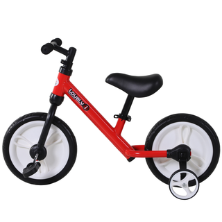 11 Inch Kids Balance Bike Training Pedal Bicycle W/ Removable Stabilizers EVA Tyres Adjustable Seat Height 2 to 5 Years Gift for Boys Girls Red - Giant Lobelia