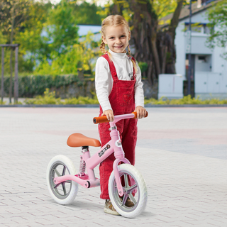 12" Kids Balance Bike No Pedal Bicycle EVA Tire Adjustable Seat Toddler Training Bike W/ Shock Absorber 2 - 5 Years Gift for Boys Girls Pink - Giant Lobelia