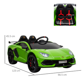 Compatible 12V Battery-powered 2 Motors Kids Electric Ride On Car Lamborghini Aventador Racing Car Toy with Parental Remote Control Music Lights Suspension Wheels for 3-8 Years Old Green - Giant Lobelia