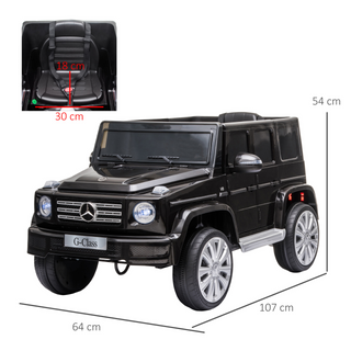 Compatible 12V Battery-powered 2 Motors Kids Electric Ride On Car Mercedes Benz G500 Toy with Parental Remote Control Music Lights MP3 Suspension Wheels for 3-8 Years Old Black - Giant Lobelia