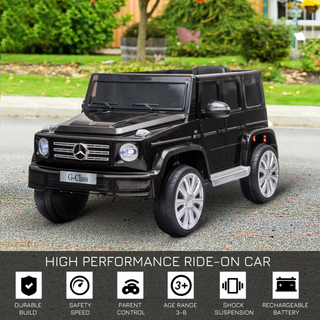 Compatible 12V Battery-powered 2 Motors Kids Electric Ride On Car Mercedes Benz G500 Toy with Parental Remote Control Music Lights MP3 Suspension Wheels for 3-8 Years Old Black - Giant Lobelia