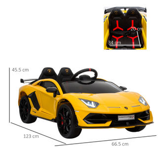 Compatible 12V Battery-powered 2 Motors Kids Electric Ride On Car Lamborghini Aventador Racing Car Toy with Parental Remote Control Music Lights Suspension Wheels for 3-8 Years Old Yellow - Giant Lobelia