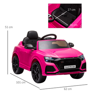 6V Kids Electric Ride On Car RS Q8 Licensed Toy Car with Remote Control Music Lights USB MP3 Bluetooth for 3-5 Years Old Pink - Giant Lobelia